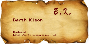 Barth Kleon névjegykártya